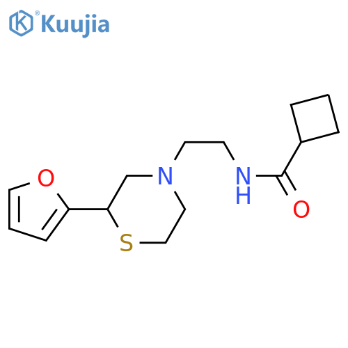 N-2-(furan-2-yl)-2-(thiomorpholin-4-yl)ethylcyclobutanecarboxamide structure