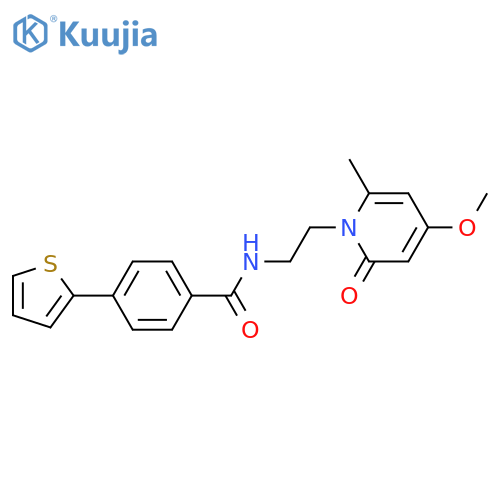 N-[2-(4-methoxy-6-methyl-2-oxo-1,2-dihydropyridin-1-yl)ethyl]-4-(thiophen-2-yl)benzamide structure