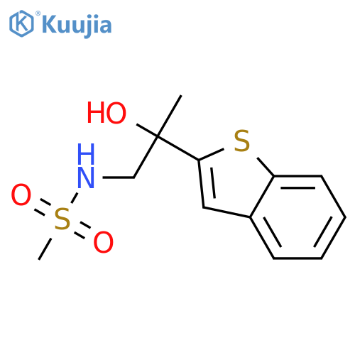 N-[2-(1-benzothiophen-2-yl)-2-hydroxypropyl]methanesulfonamide structure