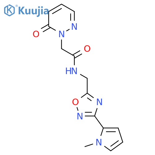 N-{3-(1-methyl-1H-pyrrol-2-yl)-1,2,4-oxadiazol-5-ylmethyl}-2-(6-oxo-1,6-dihydropyridazin-1-yl)acetamide structure