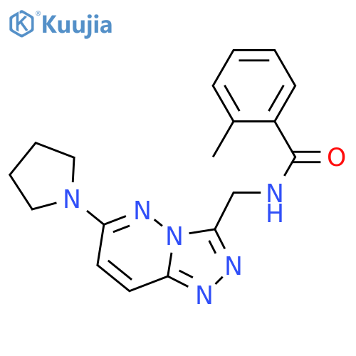 2-methyl-N-{[6-(pyrrolidin-1-yl)-[1,2,4]triazolo[4,3-b]pyridazin-3-yl]methyl}benzamide structure