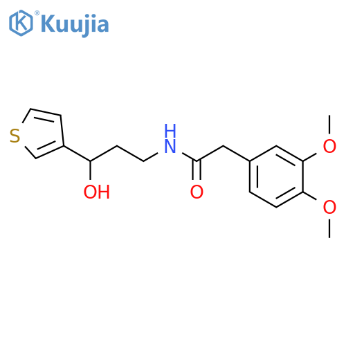 2-(3,4-dimethoxyphenyl)-N-[3-hydroxy-3-(thiophen-3-yl)propyl]acetamide structure