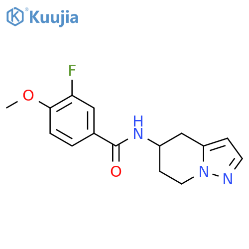3-fluoro-4-methoxy-N-{4H,5H,6H,7H-pyrazolo1,5-apyridin-5-yl}benzamide structure