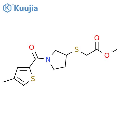 methyl 2-{[1-(4-methylthiophene-2-carbonyl)pyrrolidin-3-yl]sulfanyl}acetate structure
