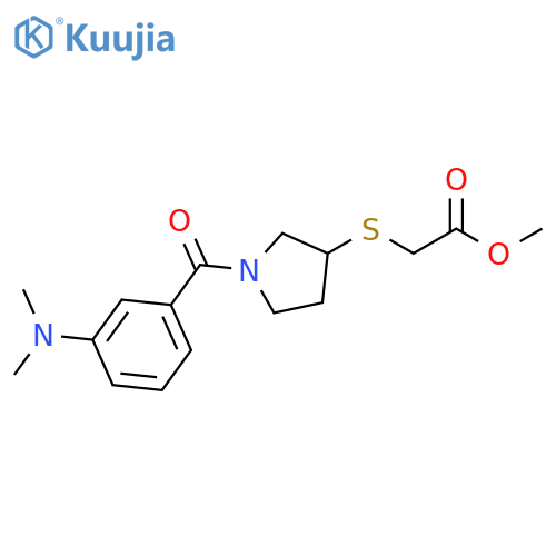 methyl 2-({1-[3-(dimethylamino)benzoyl]pyrrolidin-3-yl}sulfanyl)acetate structure