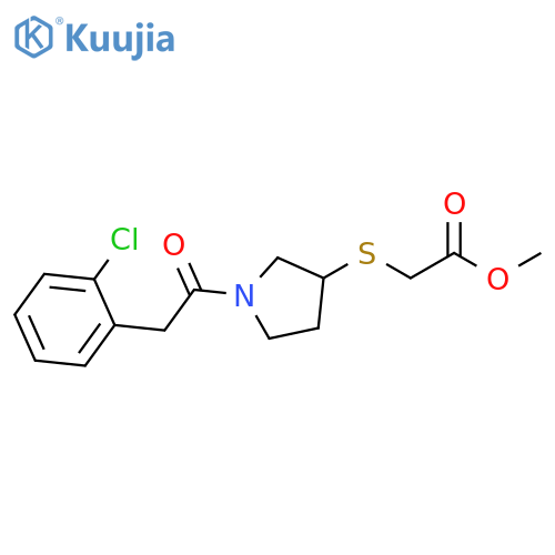 methyl 2-({1-[2-(2-chlorophenyl)acetyl]pyrrolidin-3-yl}sulfanyl)acetate structure