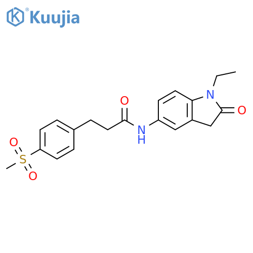 N-(1-ethyl-2-oxo-2,3-dihydro-1H-indol-5-yl)-3-(4-methanesulfonylphenyl)propanamide structure