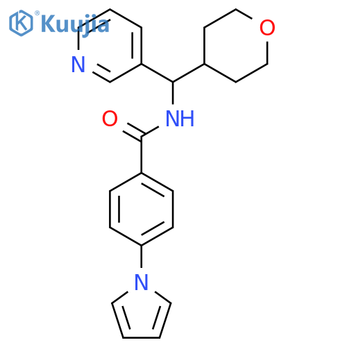 N-[(oxan-4-yl)(pyridin-3-yl)methyl]-4-(1H-pyrrol-1-yl)benzamide structure