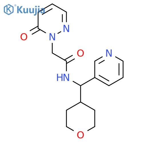 N-[(oxan-4-yl)(pyridin-3-yl)methyl]-2-(6-oxo-1,6-dihydropyridazin-1-yl)acetamide structure