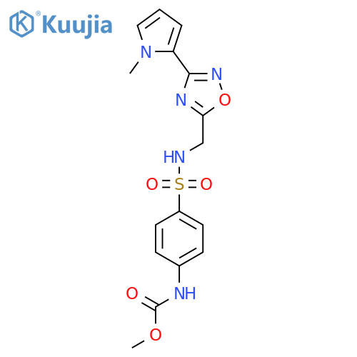 methyl N-[4-({[3-(1-methyl-1H-pyrrol-2-yl)-1,2,4-oxadiazol-5-yl]methyl}sulfamoyl)phenyl]carbamate structure