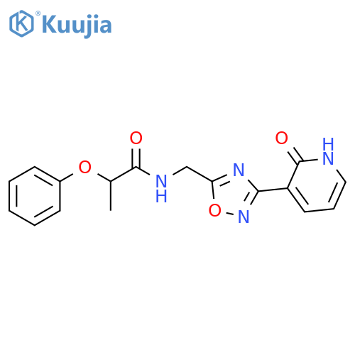 N-{[3-(2-oxo-1,2-dihydropyridin-3-yl)-1,2,4-oxadiazol-5-yl]methyl}-2-phenoxypropanamide structure