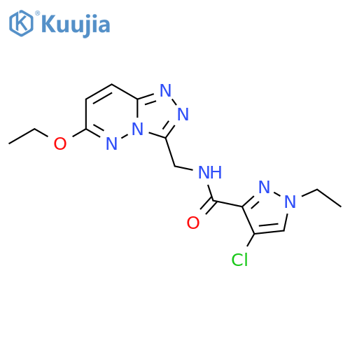 4-chloro-N-({6-ethoxy-[1,2,4]triazolo[4,3-b]pyridazin-3-yl}methyl)-1-ethyl-1H-pyrazole-3-carboxamide structure