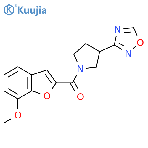 3-1-(7-methoxy-1-benzofuran-2-carbonyl)pyrrolidin-3-yl-1,2,4-oxadiazole structure