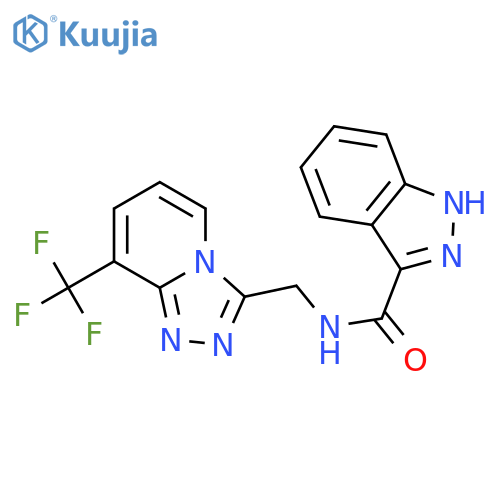N-{[8-(trifluoromethyl)-[1,2,4]triazolo[4,3-a]pyridin-3-yl]methyl}-1H-indazole-3-carboxamide structure