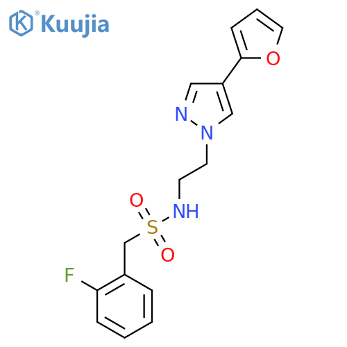 1-(2-fluorophenyl)-N-{2-[4-(furan-2-yl)-1H-pyrazol-1-yl]ethyl}methanesulfonamide structure