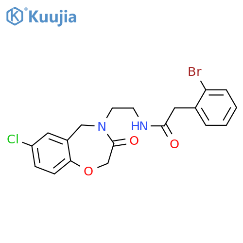2-(2-bromophenyl)-N-2-(7-chloro-3-oxo-2,3,4,5-tetrahydro-1,4-benzoxazepin-4-yl)ethylacetamide structure