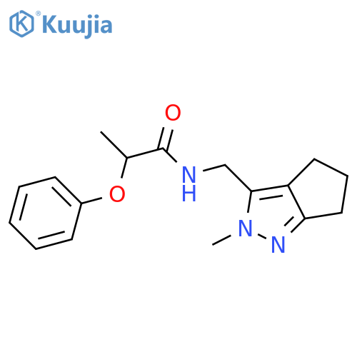 N-({2-methyl-2H,4H,5H,6H-cyclopenta[c]pyrazol-3-yl}methyl)-2-phenoxypropanamide structure