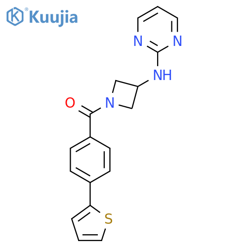 N-{1-4-(thiophen-2-yl)benzoylazetidin-3-yl}pyrimidin-2-amine structure