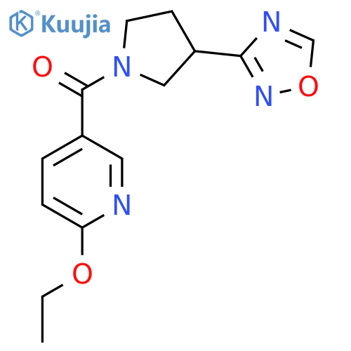 2-ethoxy-5-3-(1,2,4-oxadiazol-3-yl)pyrrolidine-1-carbonylpyridine structure