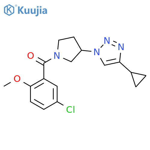1-1-(5-chloro-2-methoxybenzoyl)pyrrolidin-3-yl-4-cyclopropyl-1H-1,2,3-triazole structure