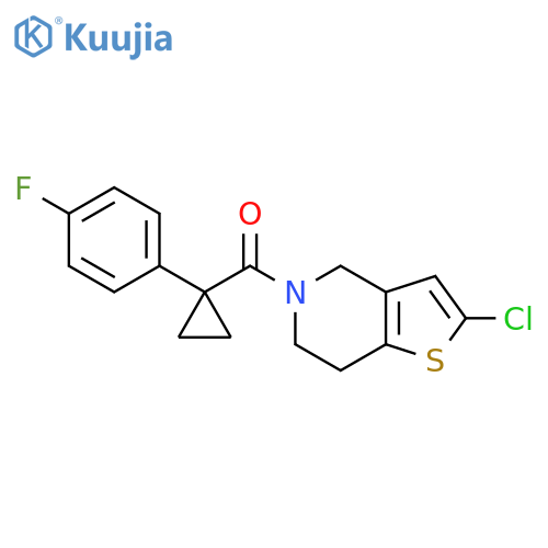 2-chloro-5-1-(4-fluorophenyl)cyclopropanecarbonyl-4H,5H,6H,7H-thieno3,2-cpyridine structure