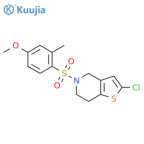 2-chloro-5-(4-methoxy-2-methylbenzenesulfonyl)-4H,5H,6H,7H-thieno[3,2-c]pyridine structure