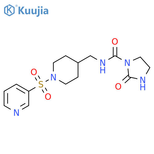 2-oxo-N-{[1-(pyridine-3-sulfonyl)piperidin-4-yl]methyl}imidazolidine-1-carboxamide structure