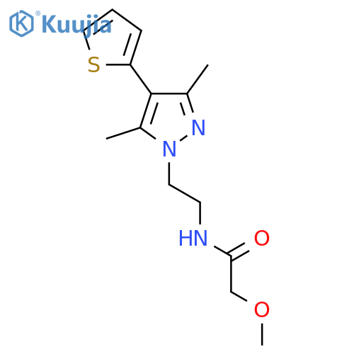 N-{2-[3,5-dimethyl-4-(thiophen-2-yl)-1H-pyrazol-1-yl]ethyl}-2-methoxyacetamide structure