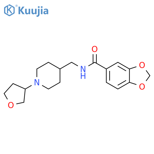 N-{1-(oxolan-3-yl)piperidin-4-ylmethyl}-2H-1,3-benzodioxole-5-carboxamide structure