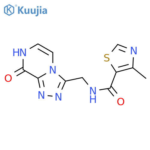 N-({8-hydroxy-[1,2,4]triazolo[4,3-a]pyrazin-3-yl}methyl)-4-methyl-1,3-thiazole-5-carboxamide structure