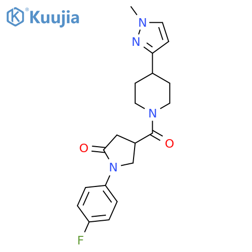 1-(4-fluorophenyl)-4-4-(1-methyl-1H-pyrazol-3-yl)piperidine-1-carbonylpyrrolidin-2-one structure