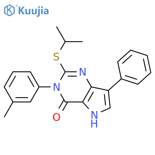 3-(3-methylphenyl)-7-phenyl-2-(propan-2-ylsulfanyl)-3H,4H,5H-pyrrolo[3,2-d]pyrimidin-4-one structure