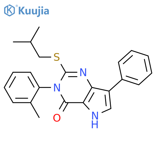 3-(2-methylphenyl)-2-[(2-methylpropyl)sulfanyl]-7-phenyl-3H,4H,5H-pyrrolo[3,2-d]pyrimidin-4-one structure