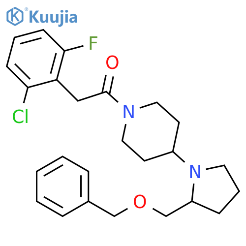 1-(4-{2-[(benzyloxy)methyl]pyrrolidin-1-yl}piperidin-1-yl)-2-(2-chloro-6-fluorophenyl)ethan-1-one structure