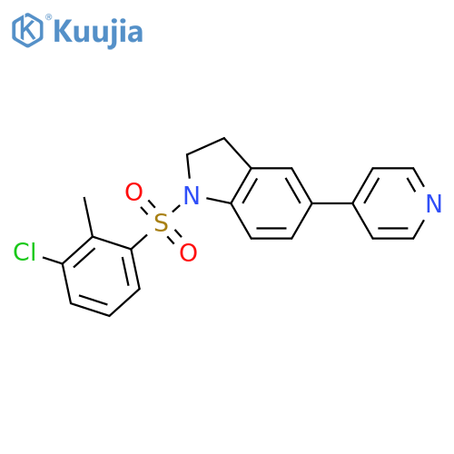 1-(3-chloro-2-methylphenyl)sulfonyl-5-pyridin-4-yl-2,3-dihydroindole structure