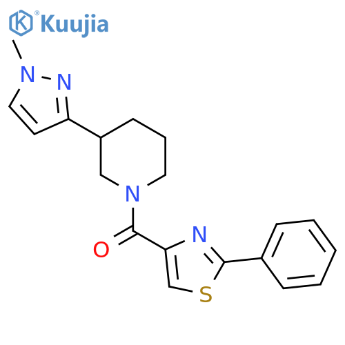 3-(1-methyl-1H-pyrazol-3-yl)-1-(2-phenyl-1,3-thiazole-4-carbonyl)piperidine structure