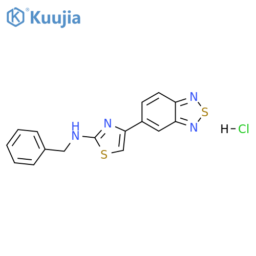 2-Thiazolamine, 4-(2,1,3-benzothiadiazol-5-yl)-N-(phenylmethyl)-, hydrochloride (1:1) structure