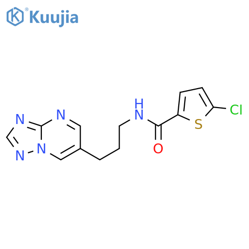 5-chloro-N-[3-([1,2,4]triazolo[1,5-a]pyrimidin-6-yl)propyl]thiophene-2-carboxamide structure