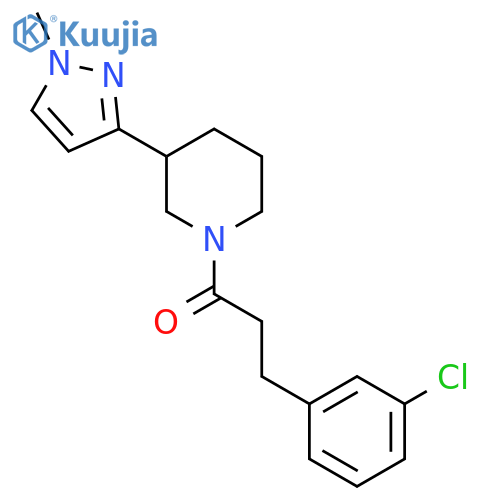 3-(3-chlorophenyl)-1-3-(1-methyl-1H-pyrazol-3-yl)piperidin-1-ylpropan-1-one structure