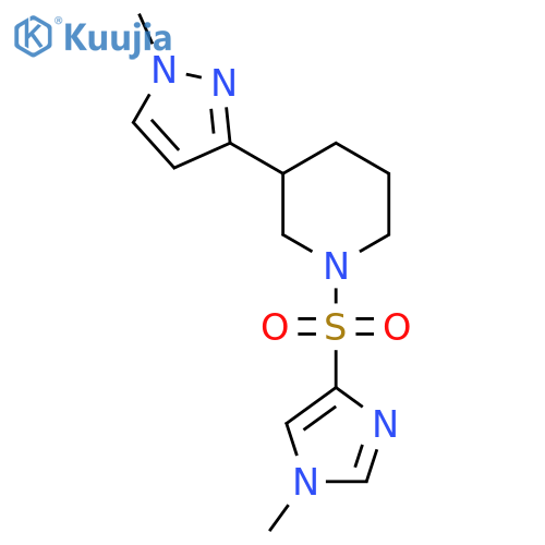 1-(1-methyl-1H-imidazol-4-yl)sulfonyl-3-(1-methyl-1H-pyrazol-3-yl)piperidine structure