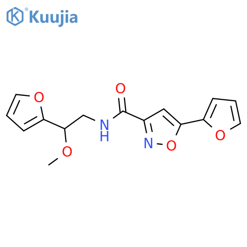 5-(furan-2-yl)-N-(2-(furan-2-yl)-2-methoxyethyl)isoxazole-3-carboxamide structure