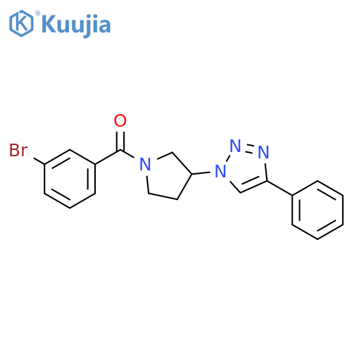 (3-Bromophenyl)[3-(4-phenyl-1H-1,2,3-triazol-1-yl)-1-pyrrolidinyl]methanone structure