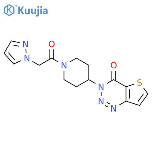 3-{1-2-(1H-pyrazol-1-yl)acetylpiperidin-4-yl}-3H,4H-thieno3,2-d1,2,3triazin-4-one structure