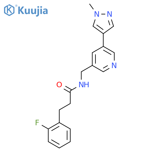 3-(2-fluorophenyl)-N-{5-(1-methyl-1H-pyrazol-4-yl)pyridin-3-ylmethyl}propanamide structure