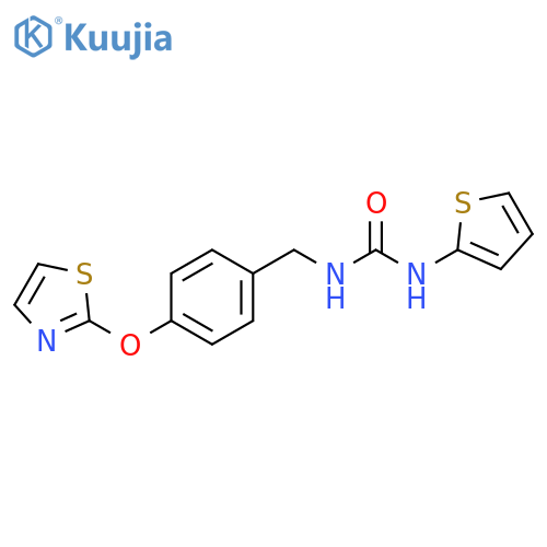 1-[[4-(1,3-thiazol-2-yloxy)phenyl]methyl]-3-thiophen-2-ylurea structure