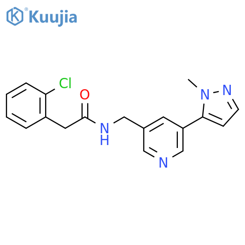 2-(2-chlorophenyl)-N-{5-(1-methyl-1H-pyrazol-5-yl)pyridin-3-ylmethyl}acetamide structure