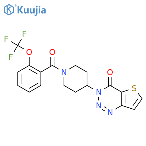 3-{1-2-(trifluoromethoxy)benzoylpiperidin-4-yl}-3H,4H-thieno3,2-d1,2,3triazin-4-one structure