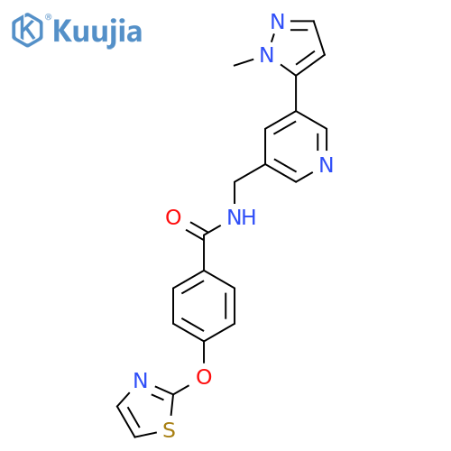 N-{5-(1-methyl-1H-pyrazol-5-yl)pyridin-3-ylmethyl}-4-(1,3-thiazol-2-yloxy)benzamide structure