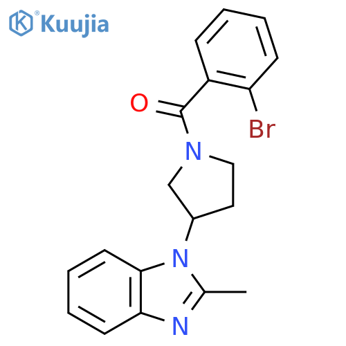 1-[1-(2-bromobenzoyl)pyrrolidin-3-yl]-2-methyl-1H-1,3-benzodiazole structure