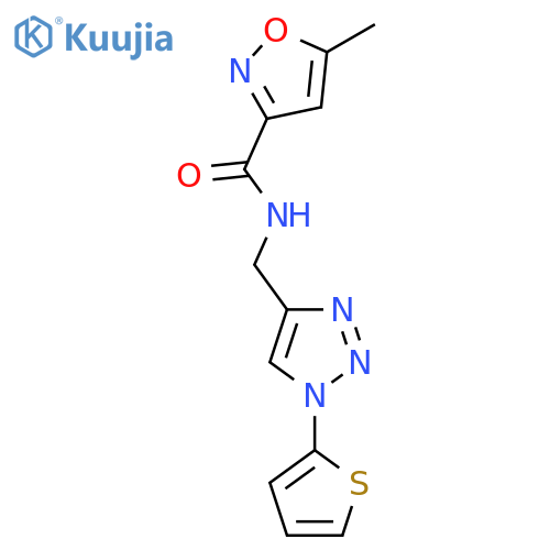 5-methyl-N-{[1-(thiophen-2-yl)-1H-1,2,3-triazol-4-yl]methyl}-1,2-oxazole-3-carboxamide structure